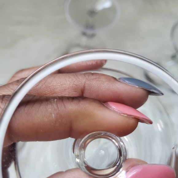 Hawkes Crystal Goblet Wine Glass Sterling Band Rimmed Signed Art Deco Set of 2 - Picture 11 of 12